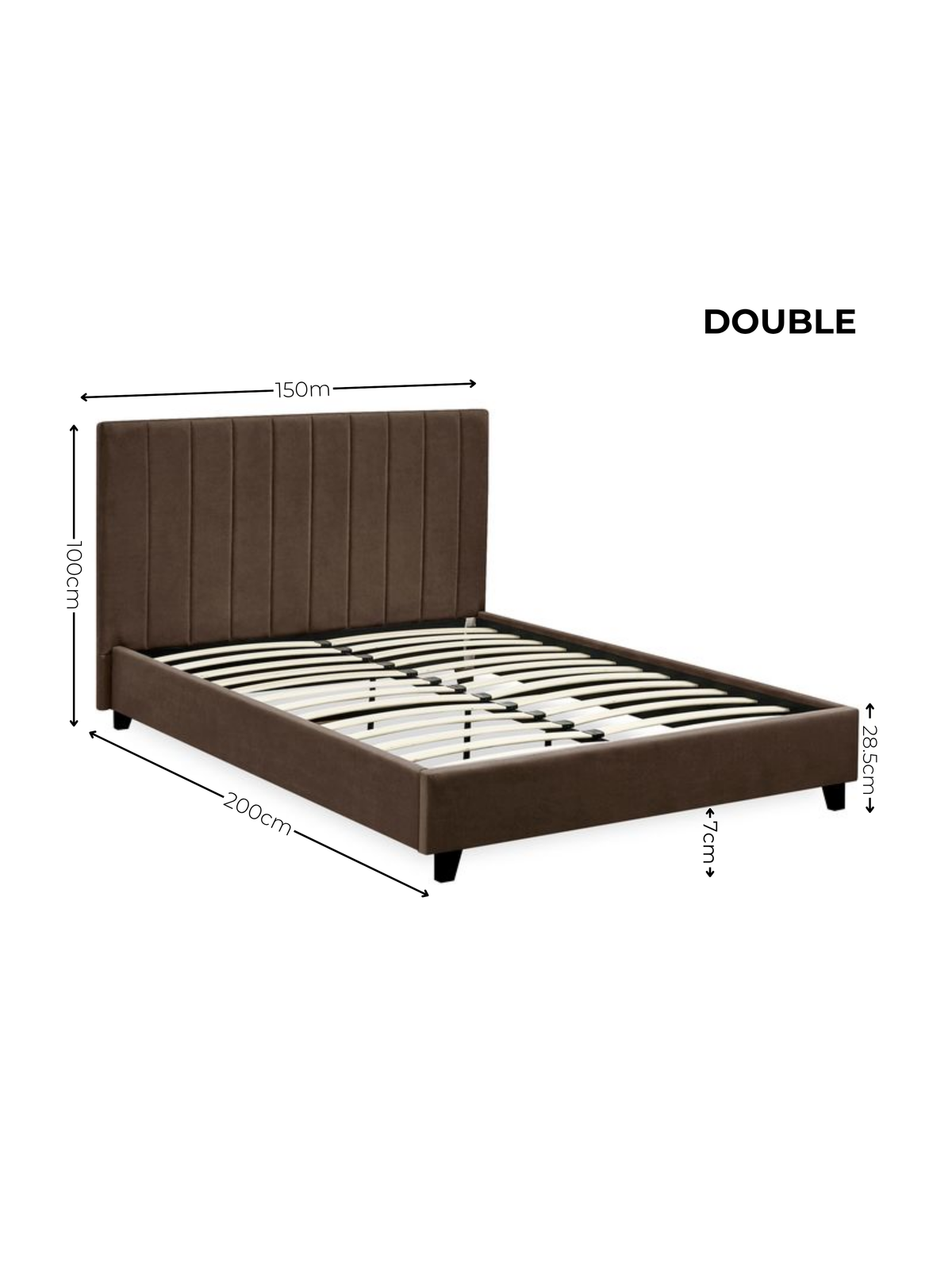 Aylen Chocolate Brown Velvet Upholstered Bed Frame – Chocolate Velvet