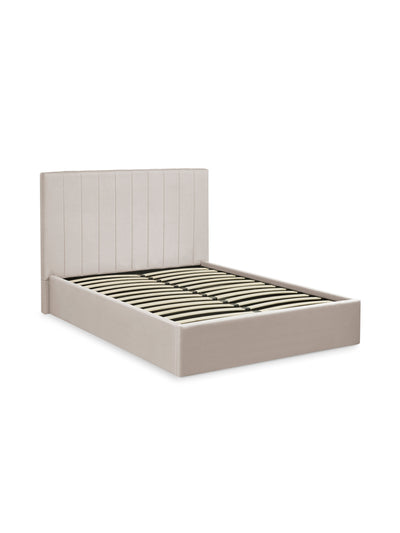Aylen Oatmeal Faux Linen Upholstered Ottoman Storage Bed Frame – Oatmeal Linen