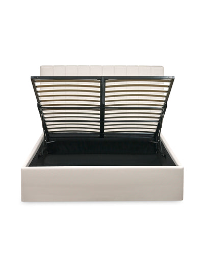 Aylen Oatmeal Faux Linen Upholstered Ottoman Storage Bed Frame – Oatmeal Linen