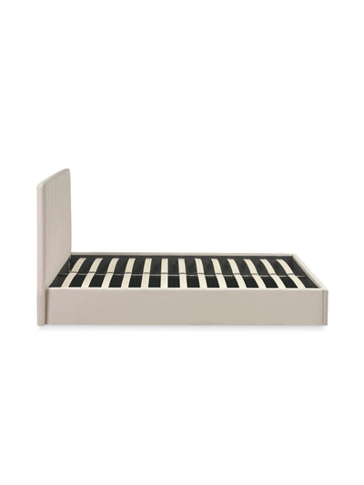 Aylen Oatmeal Faux Linen Upholstered Ottoman Storage Bed Frame – Oatmeal Linen