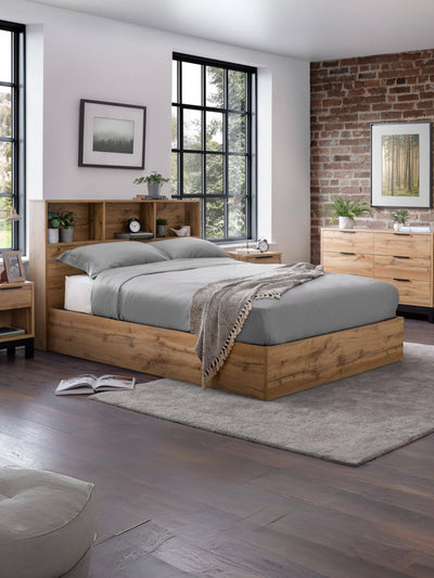 Bali Ottoman Storage Bed - Light Oak
