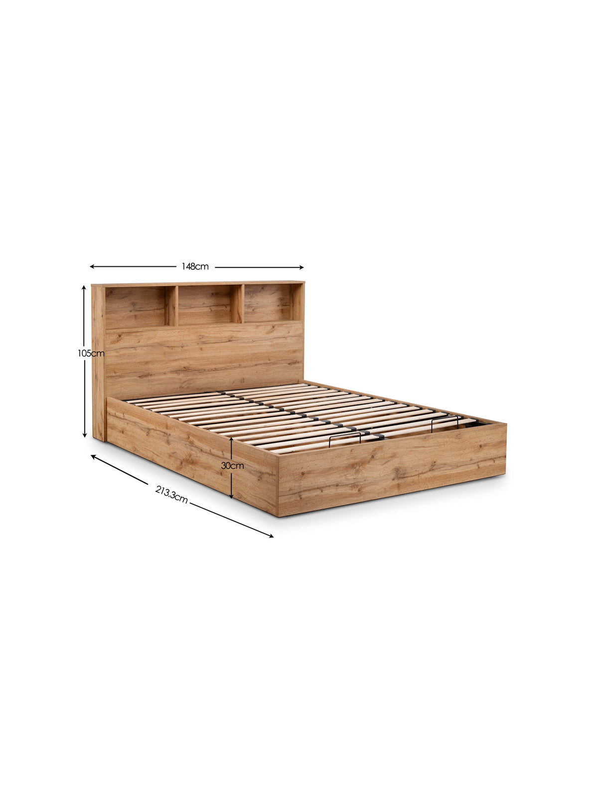 Bali Ottoman Storage Bed - Light Oak