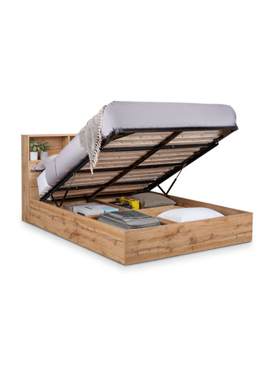 Bali Ottoman Storage Bed - Light Oak