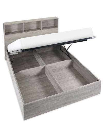 Bali Ottoman Storage Bed - Grey Oak