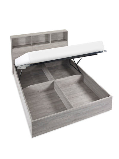 Bali Ottoman Storage Bed - Grey Oak