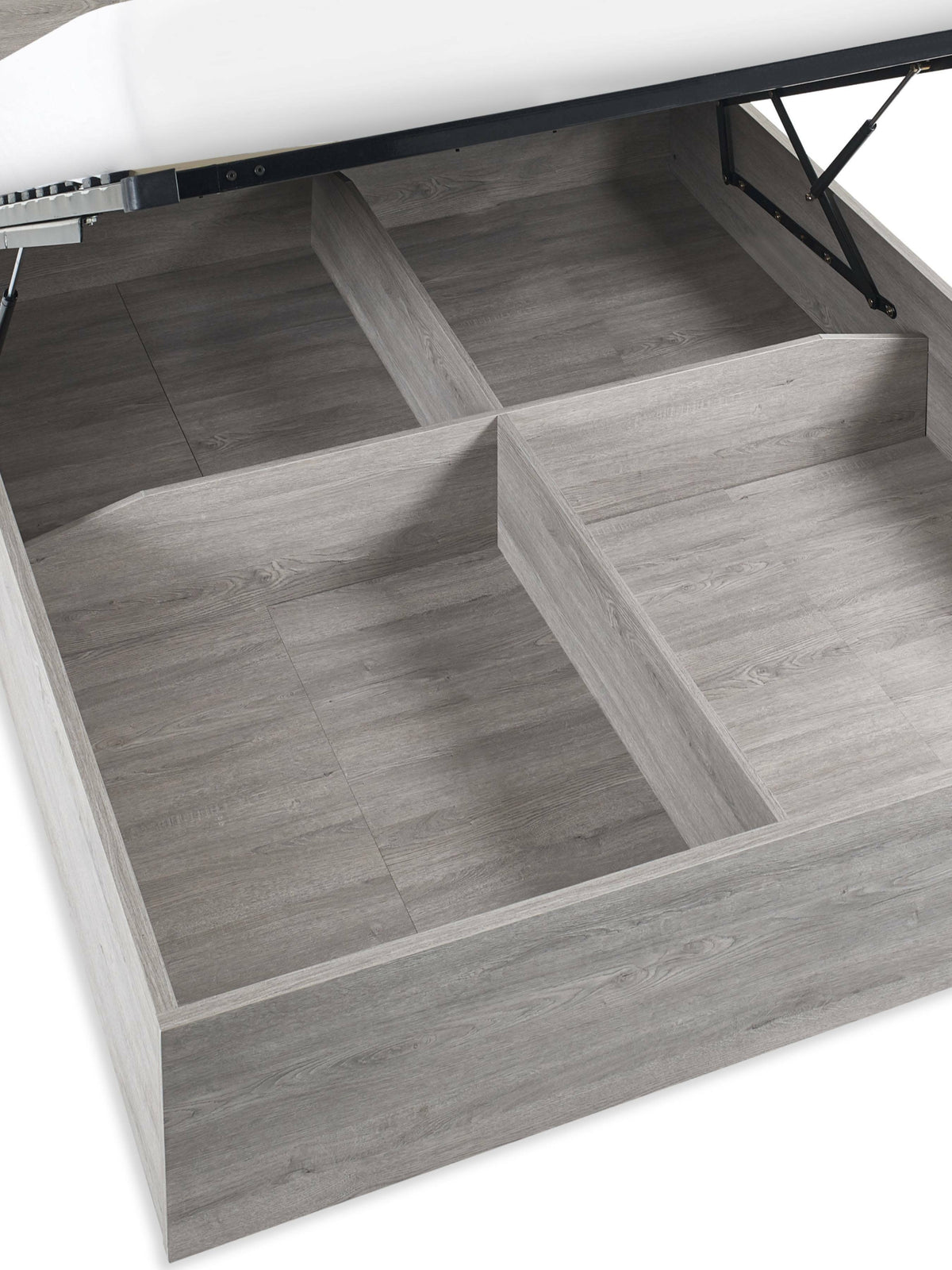 Bali Ottoman Storage Bed - Grey Oak
