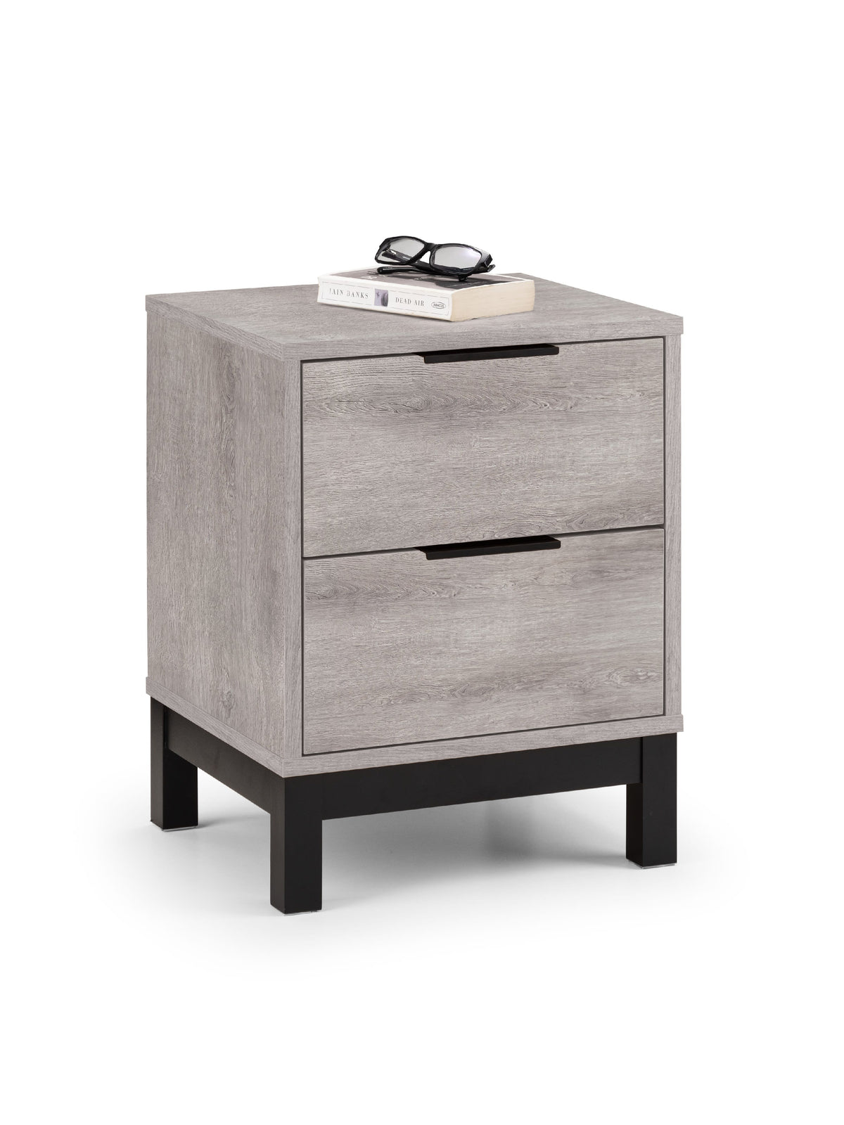 Bali 2 Drawer Bedside - Grey Oak