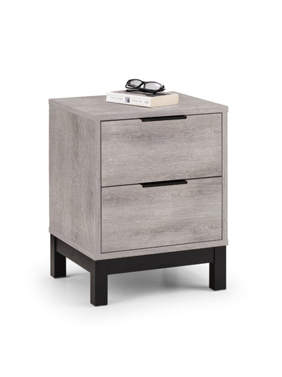 Bali 2 Drawer Bedside - Grey Oak