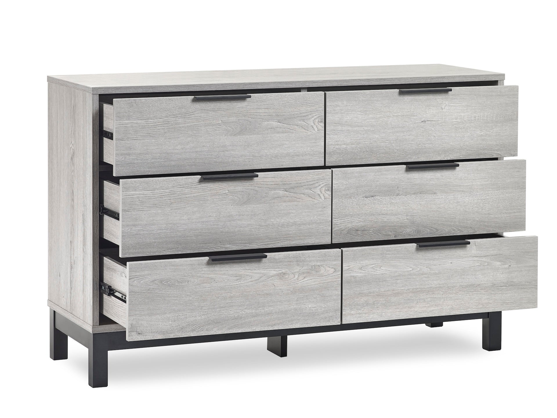 Bali 6 Drawer Wide Chest - Grey Oak – Julian Bowen, view 5