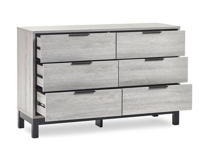 Bali 6 Drawer Wide Chest - Grey Oak – Julian Bowen, view 5