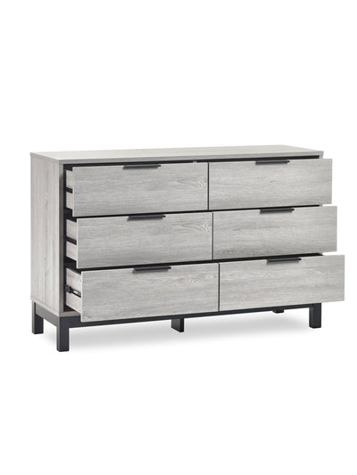 Bali 6 Drawer Wide Chest - Grey Oak