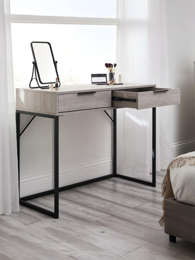 Bali 2 Drawer Dressing Table/Desk - Grey Oak