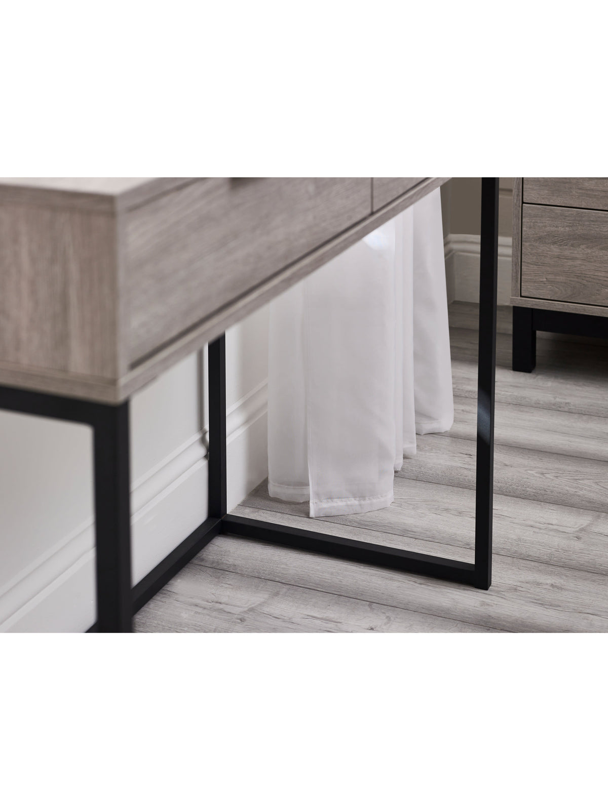 Bali 2 Drawer Dressing Table/Desk - Grey Oak