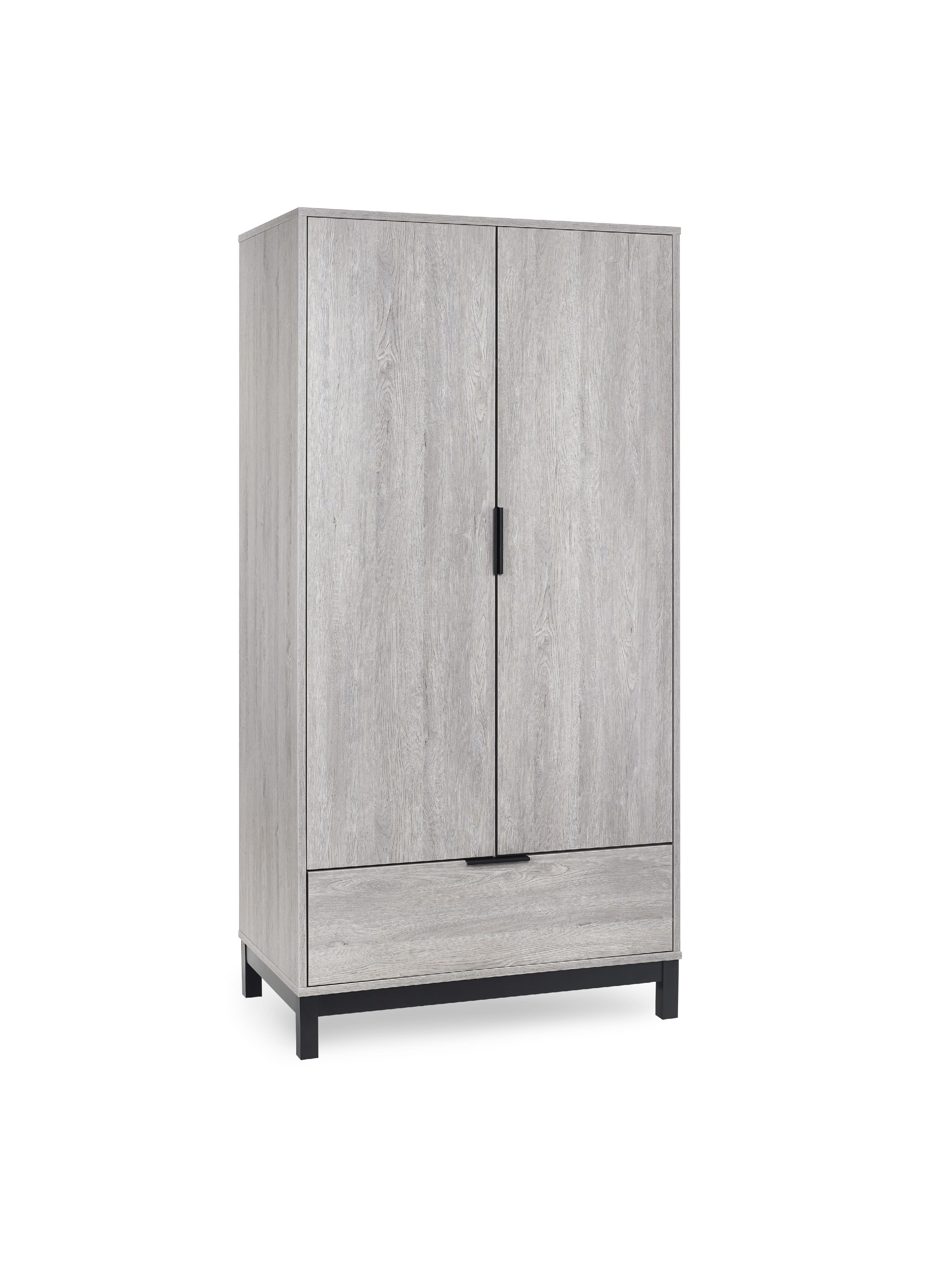 Bali 2 Door 1 Drawer Wardrobe - Grey Oak