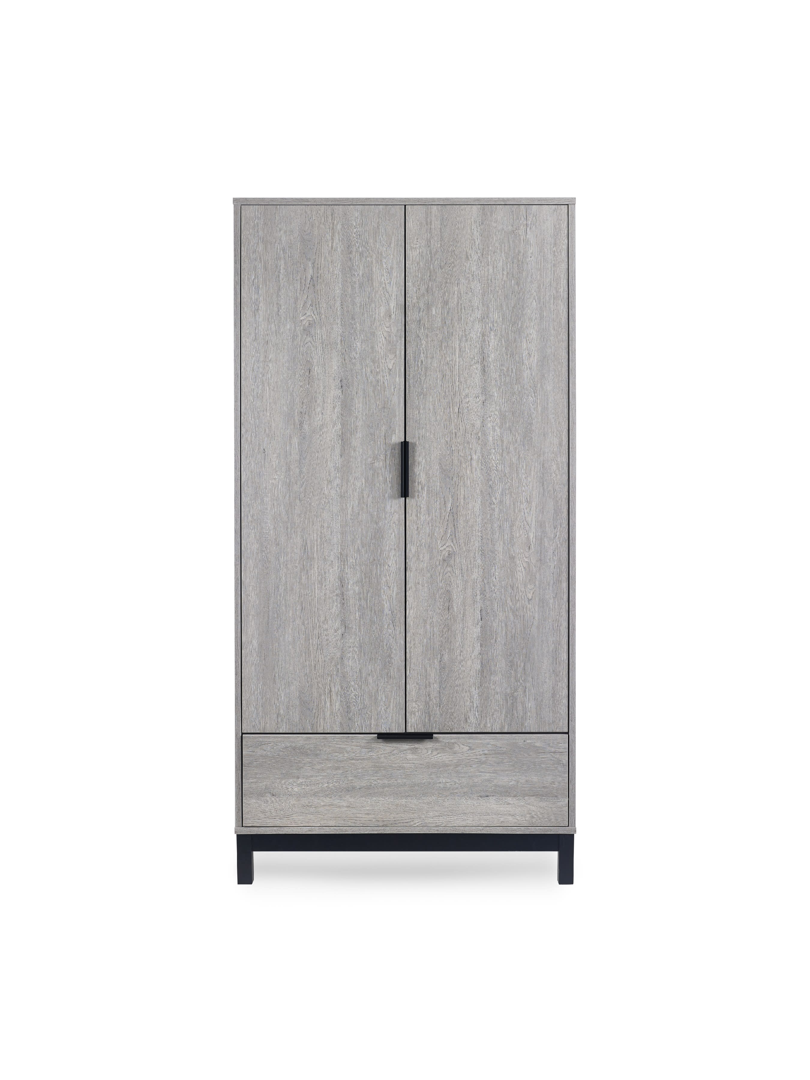 Bali 2 Door 1 Drawer Wardrobe - Grey Oak