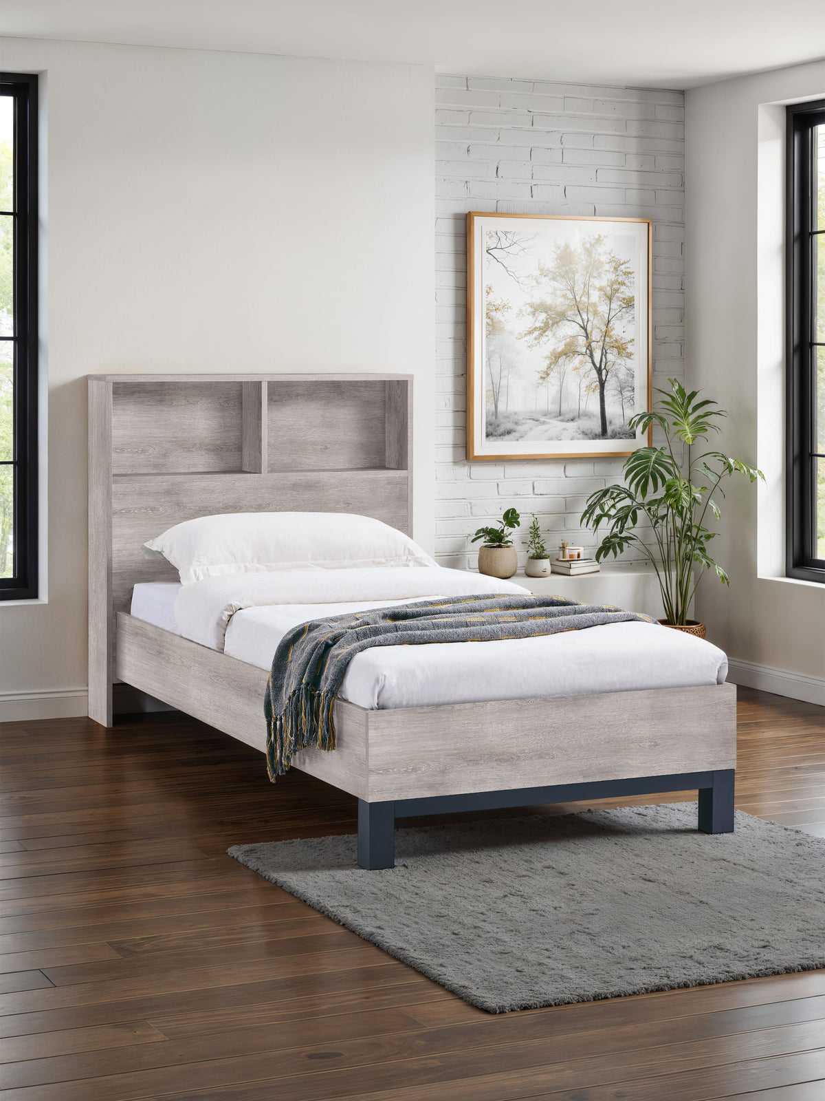 Bali Bookcase Bed- Grey Oak