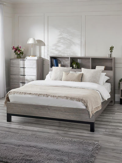 Bali Bookcase Bed- Grey Oak