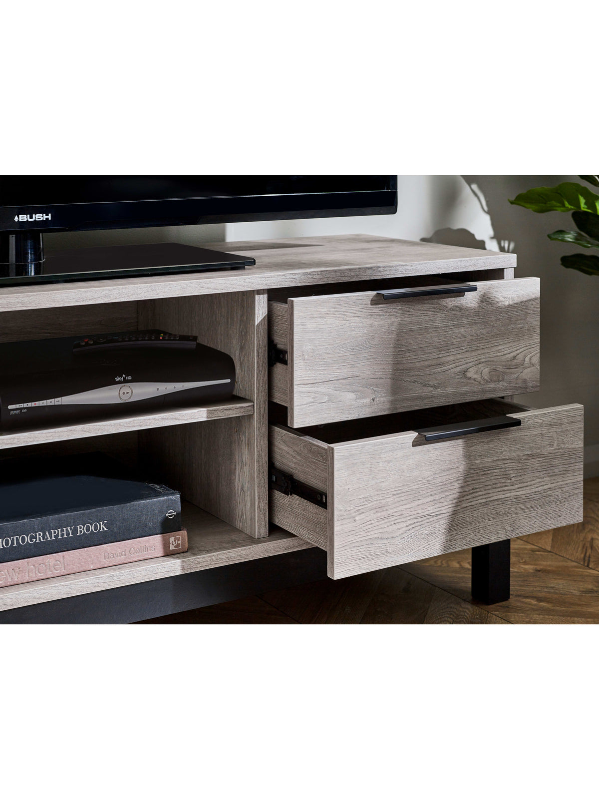 Bali TV Unit - Grey Oak