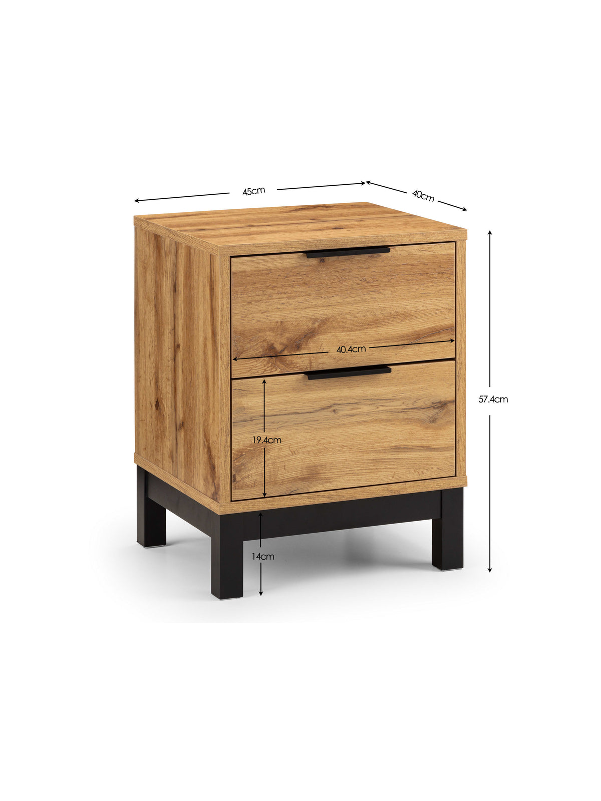 Bali 2 Drawer Bedside