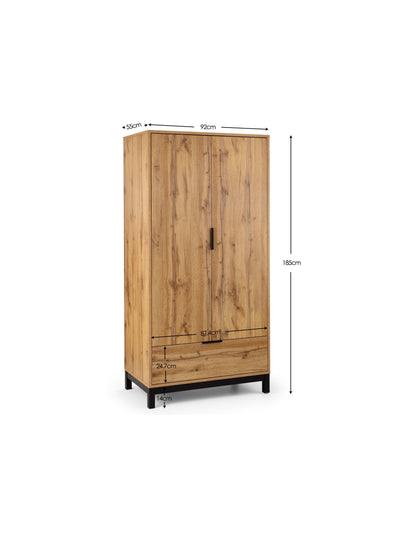 Bali 2 Door 1 Drawer Wardrobe