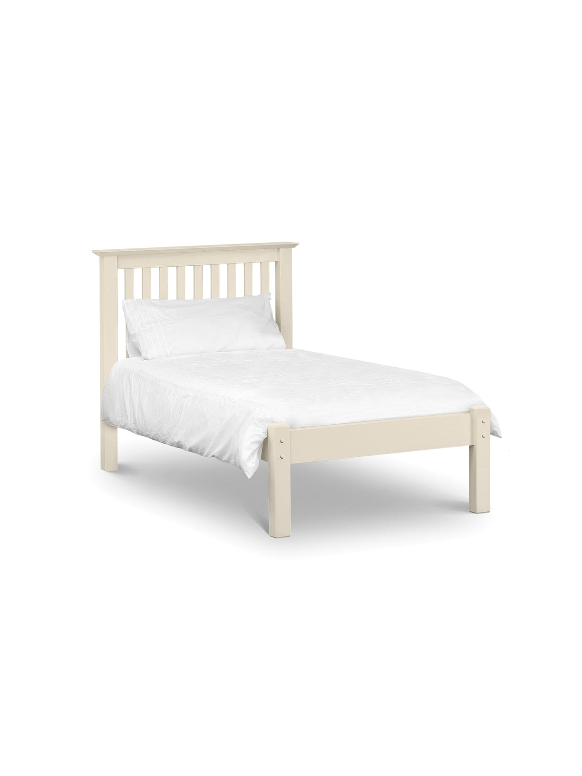 Barcelona Wood Bed Low Foot End - Stone White