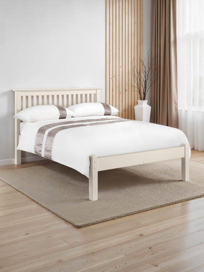 Barcelona Wood Bed Low Foot End - Stone White