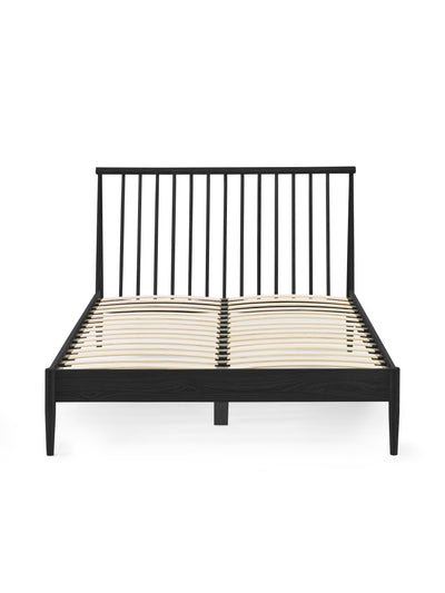 Belton Black Spindle Bed Frame – Black Oak Effect