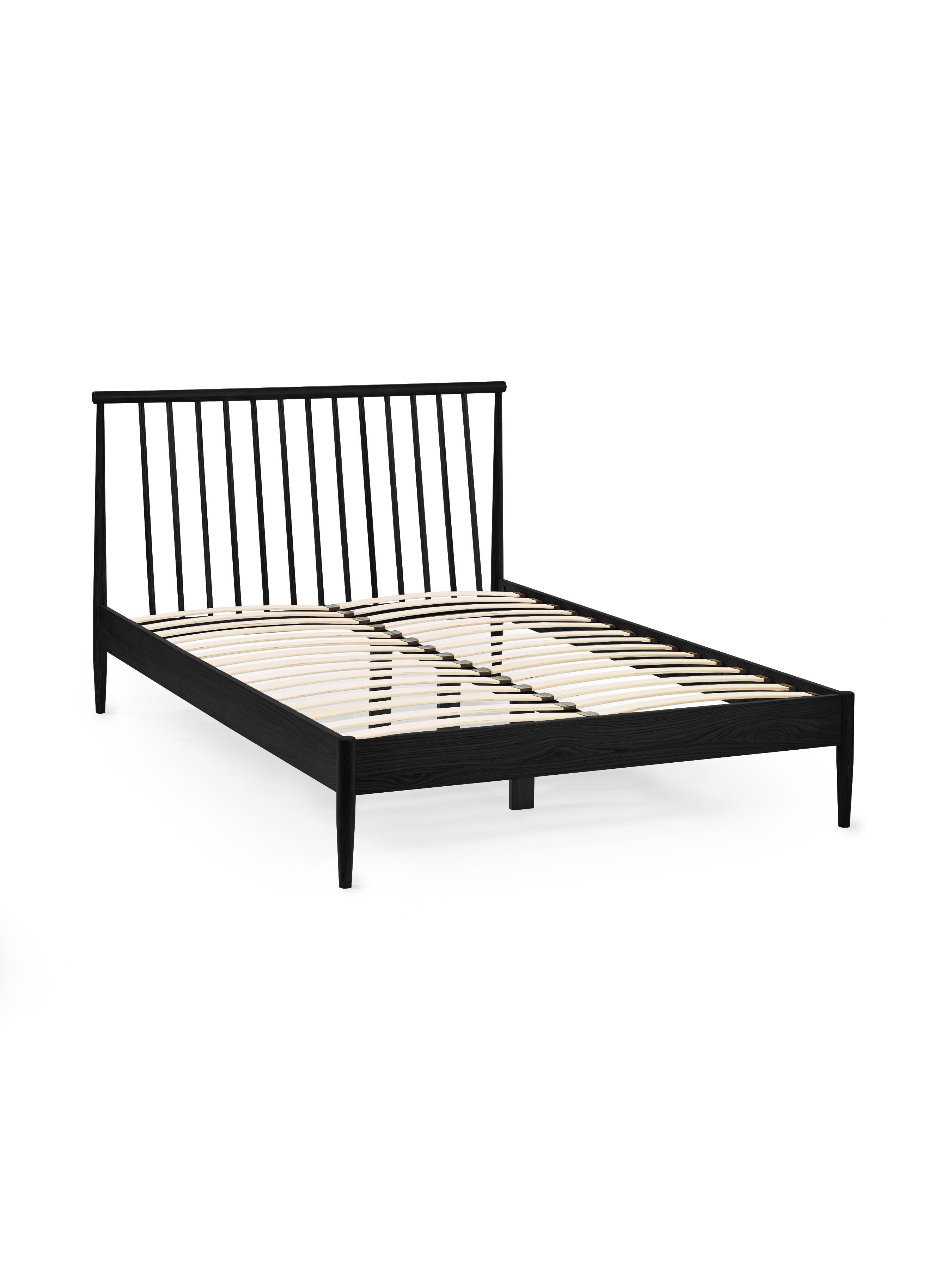 Belton Black Spindle Size Bed Frame – Black Oak Effect