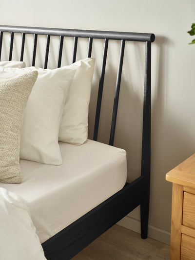 Belton Black Spindle Size Bed Frame – Black Oak Effect
