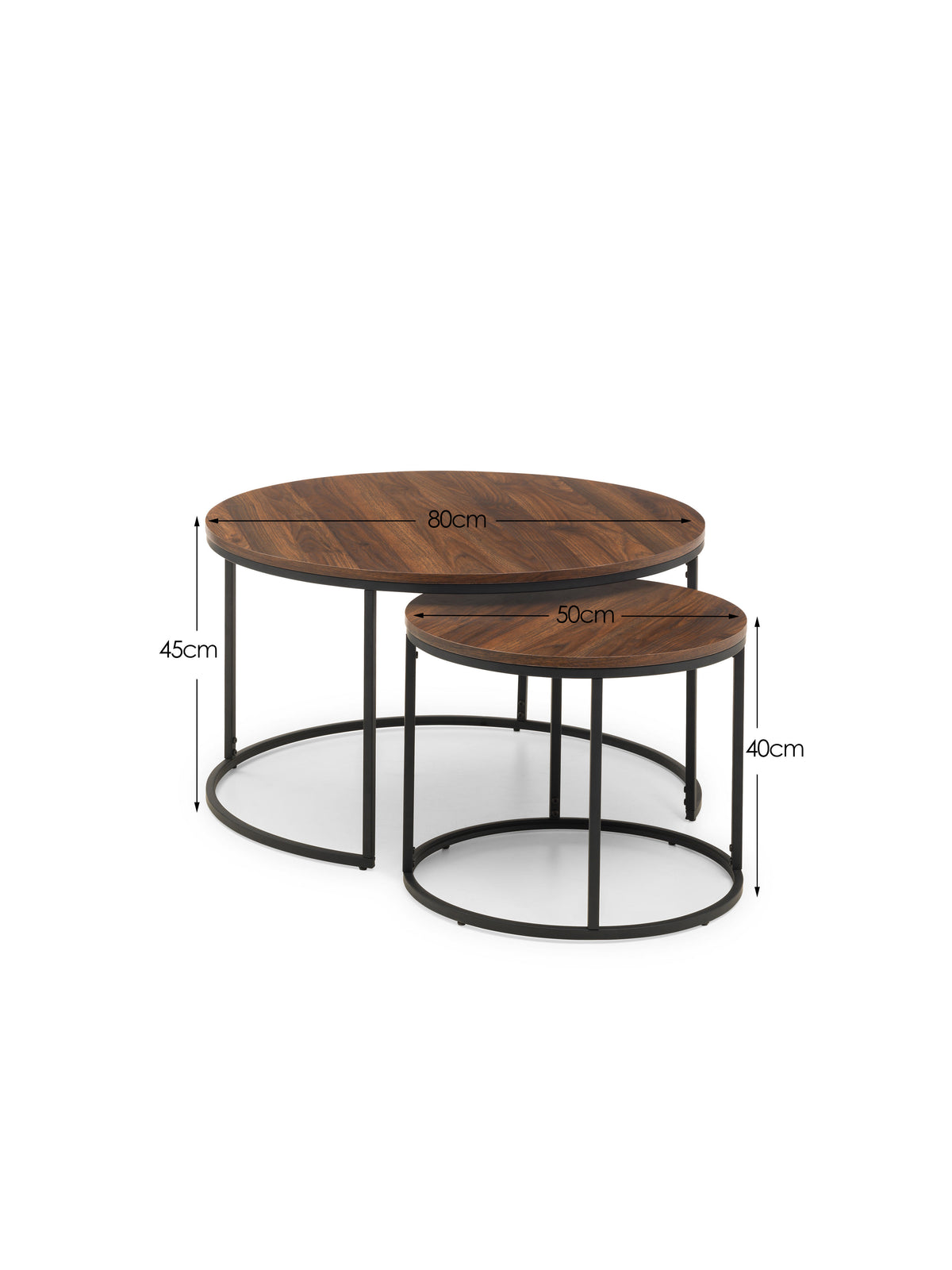 Bellini Round Nesting Coffee Table - Walnut