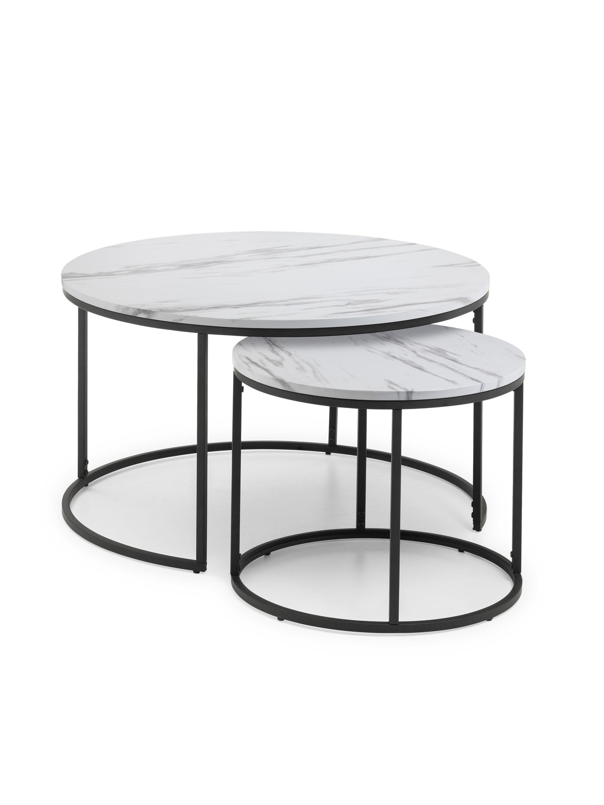Bellini Round Nesting Coffee Table - White Marble