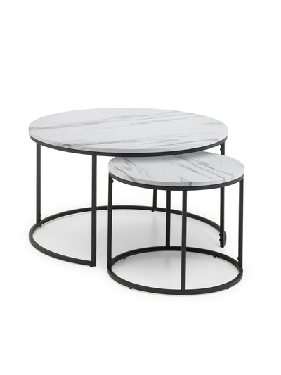 Bellini Round Nesting Coffee Table - White Marble
