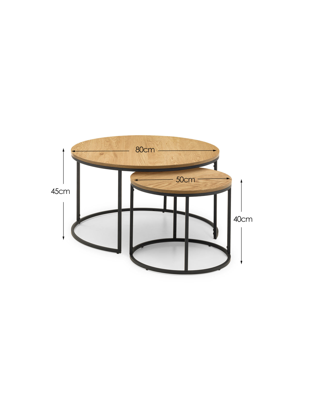 Bellini Round Nesting Coffee Table - Oak