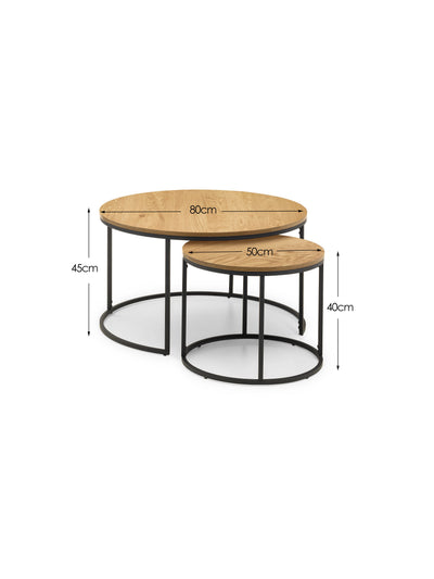 Bellini Round Nesting Coffee Table - Oak