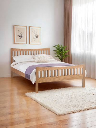 Bergamo Oak Bed - Wood - Natural Oak