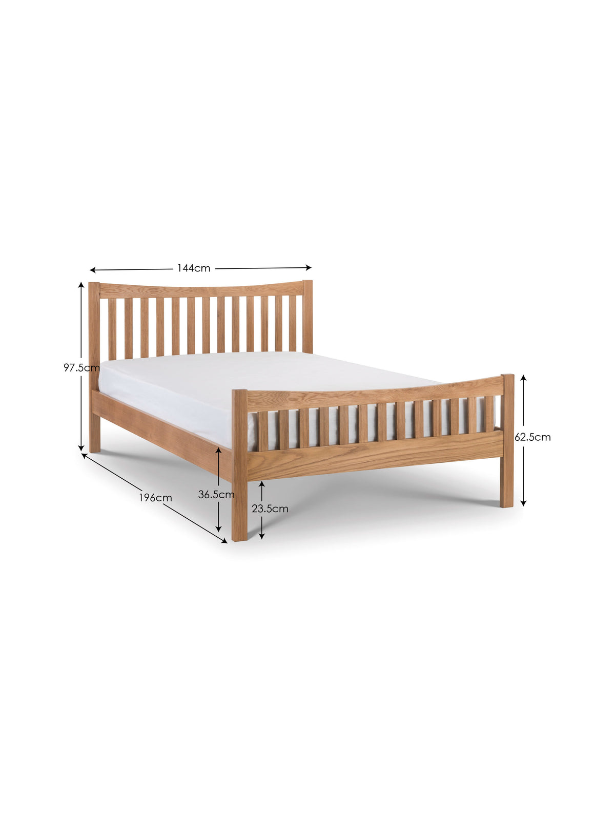 Bergamo Oak Bed - Wood - Natural Oak