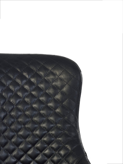 Berwick Rectangular Oak Effect Dining Table Set with 6 plush Black Faux Leather Dining Chairs