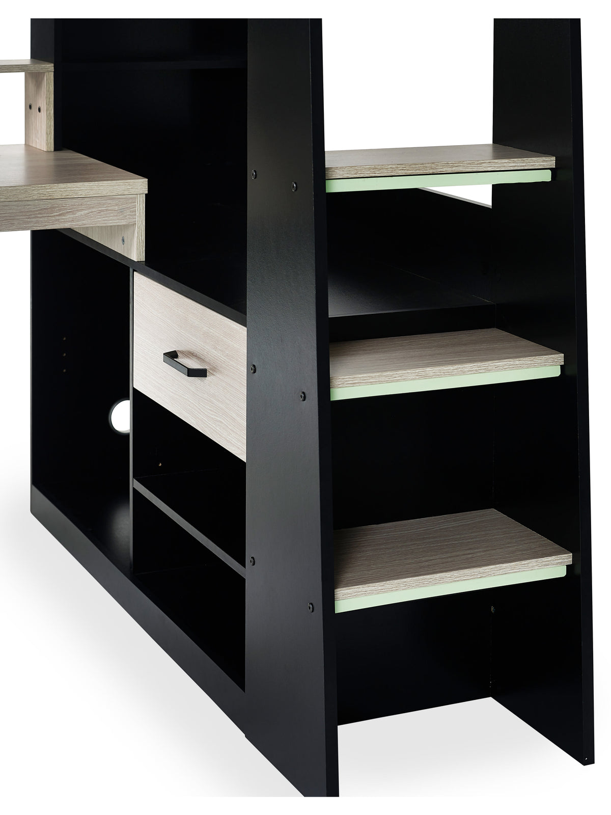 Blaze Gaming Highsleeper Bed - Black And Pale Wood