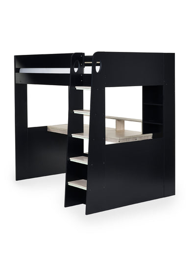 Blaze Gaming Highsleeper Bed - Black And Pale Wood