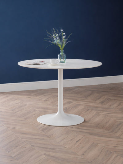 Blanco Round White Pedestal Table