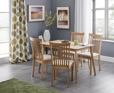 Boden Oak Veneer Rectangular Table With Tapered Legs – Julian Bowen, view 2