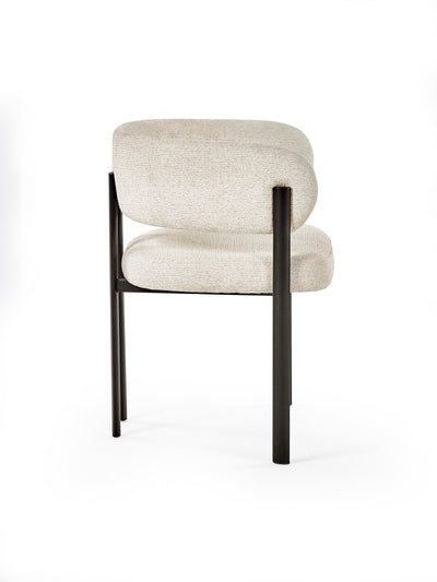 Set of 2 Bolivia Cream Chenille Upholstered Dining Chairs