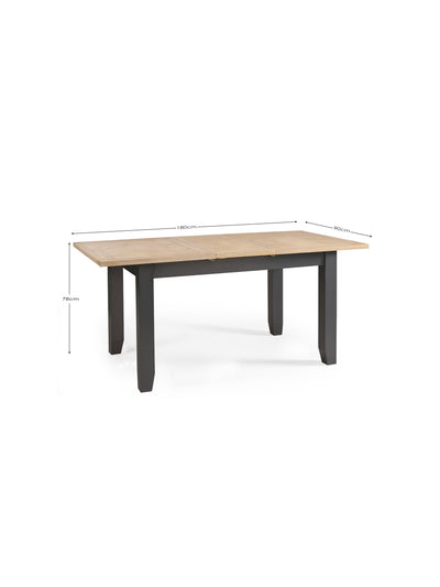Bordeaux Dining Table and 6 Bordeaux Chairs – Dark Grey & Oak