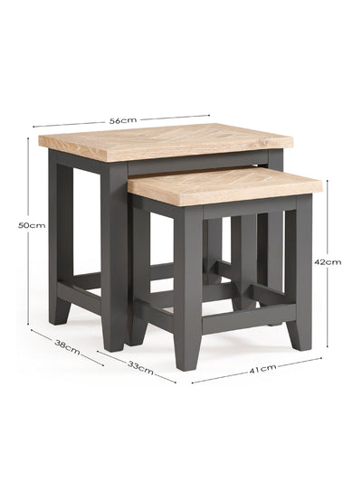 Bordeaux Nest Of Tables Dark Grey