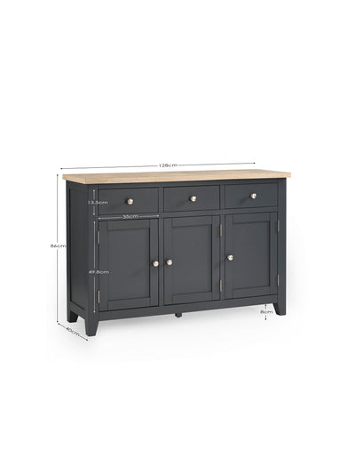 Bordeaux Sideboard Dark Grey – Dark Grey and Oak