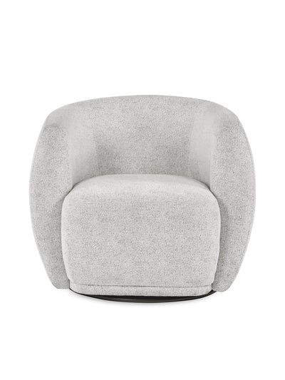 Bowline Cream Chenille Upholstered Swivel Accent Chair – Oyster Chenille