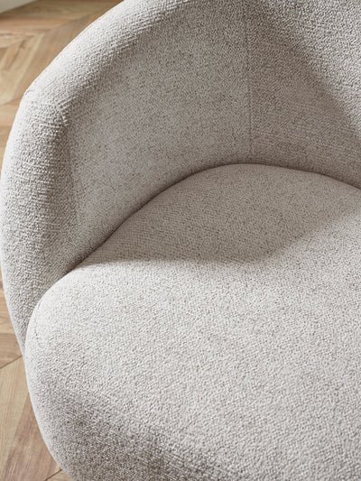 Bowline Cream Chenille Upholstered Swivel Accent Chair – Oyster Chenille
