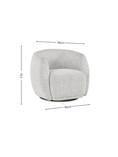Bowline Cream Chenille Upholstered Swivel Accent Chair – Oyster Chenille