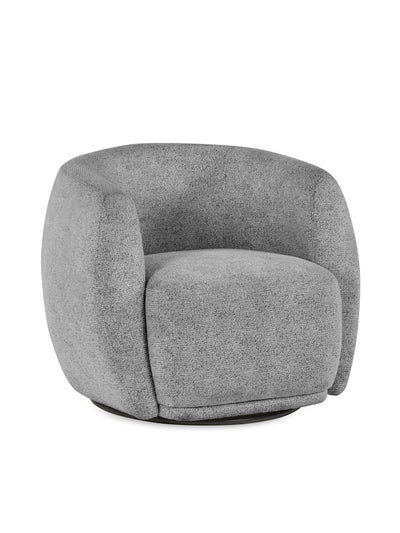 Bowline Grey Chenille Upholstered Swivel Accent Chair – Fossil Chenille