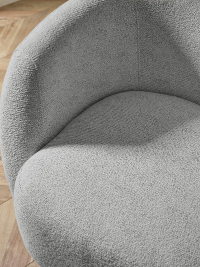 Bowline Grey Chenille Upholstered Swivel Accent Chair – Fossil Chenille